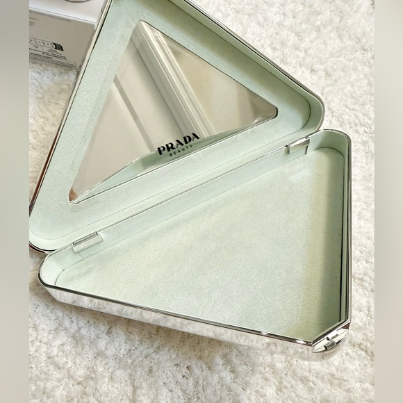 Prada Triangular Silver and Gold Clutch - Picture 3 of 4